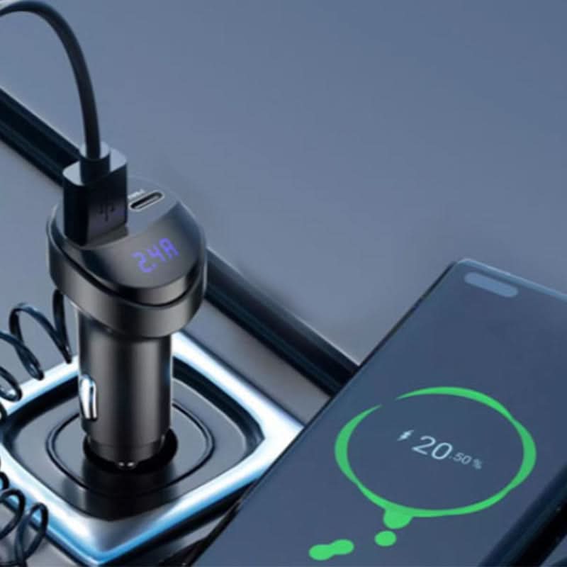 Chargeur de Téléphone pour Voiture à Charge Rapide avec Câble de Chargement 3 en 1