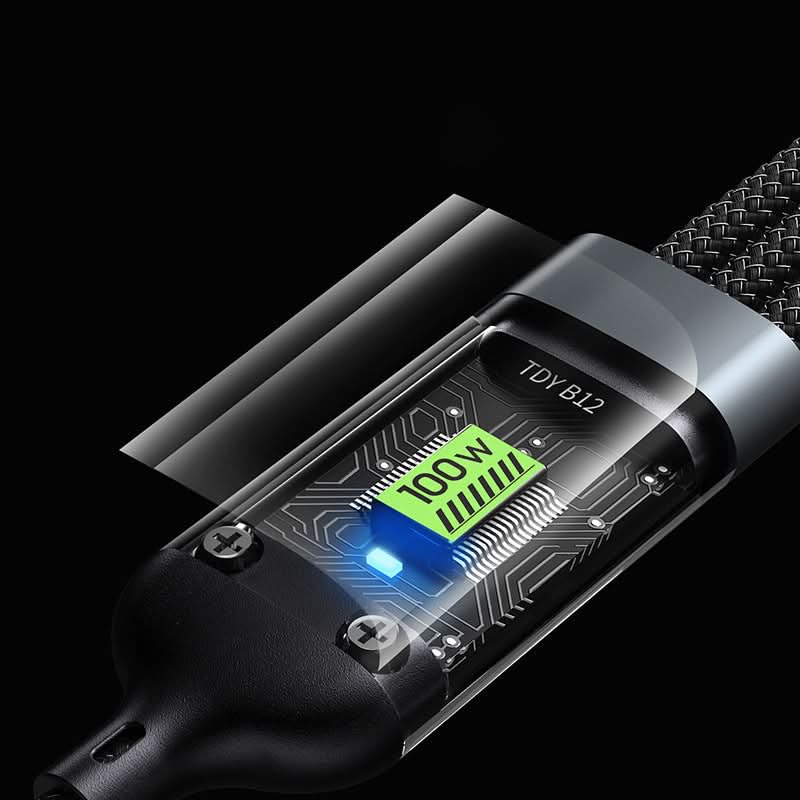 Câble de Charge Super Rapide 3-en-1 Transparent et Lumineux