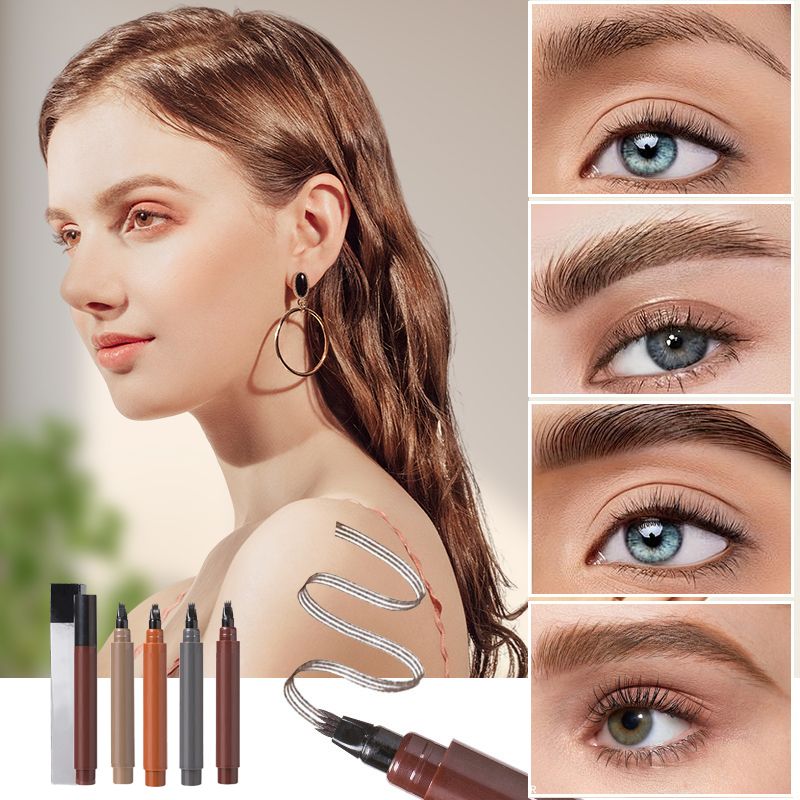 Stylo barbe et sourcils 4 en 1 waterproof - Longue durée et sans bavures