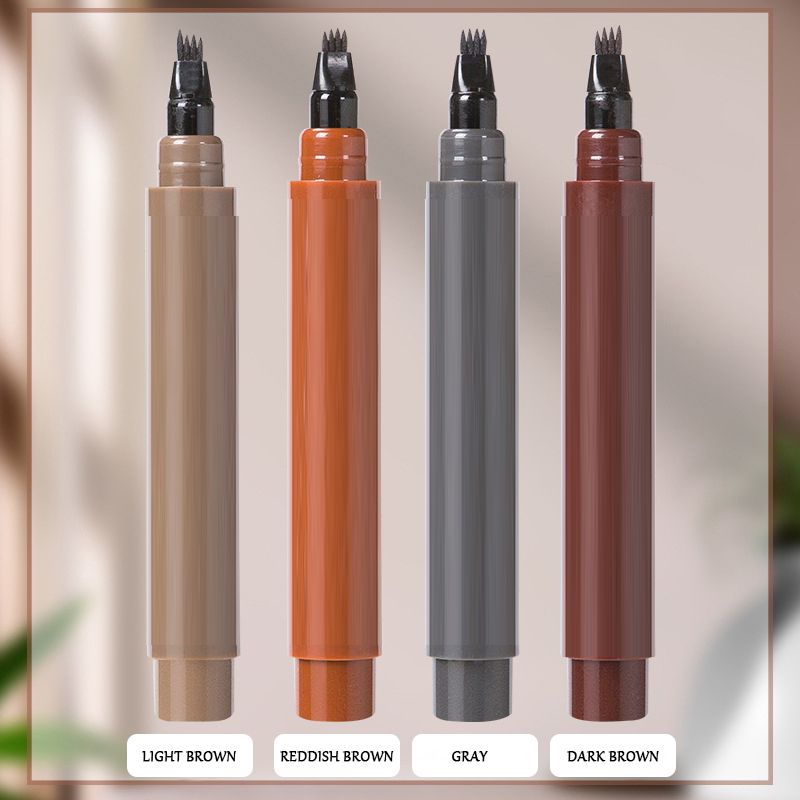 Stylo barbe et sourcils 4 en 1 waterproof - Longue durée et sans bavures