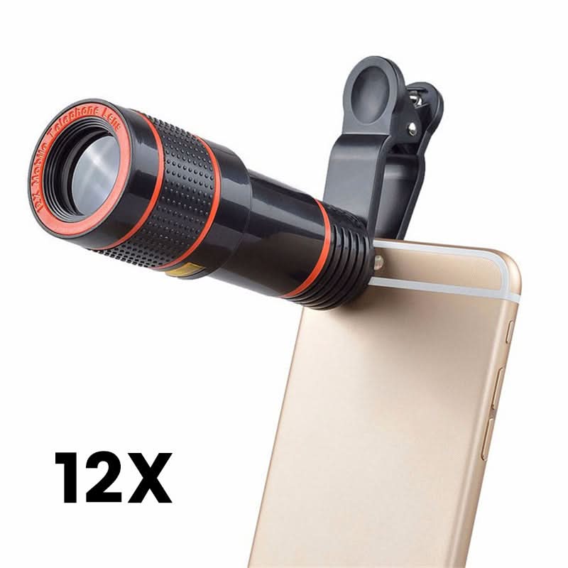 Téléobjectif 12/8X pour téléphone avec trépied