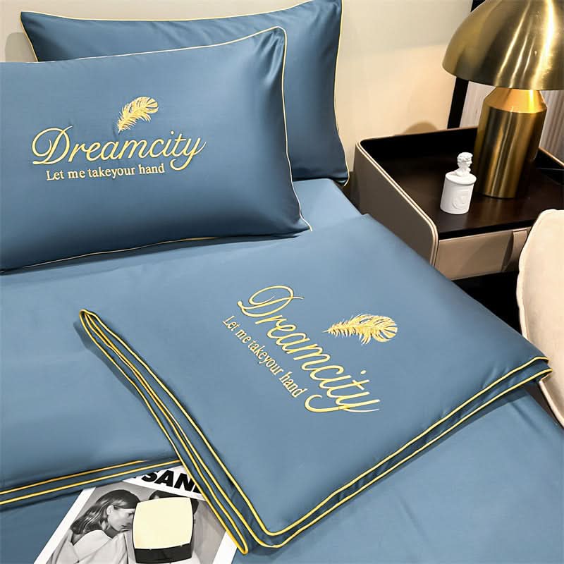 ❄️Parure de lit quatre pièces en velours de haute qualité💕Confortable et rafraîchissant