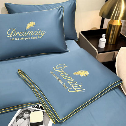 ❄️Parure de lit quatre pièces en velours de haute qualité💕Confortable et rafraîchissant