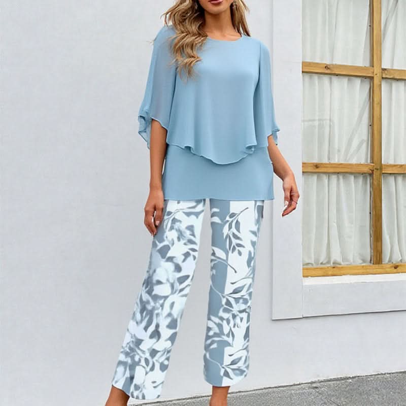🔥 Ensemble pantalon imprimé et top à col ras du cou