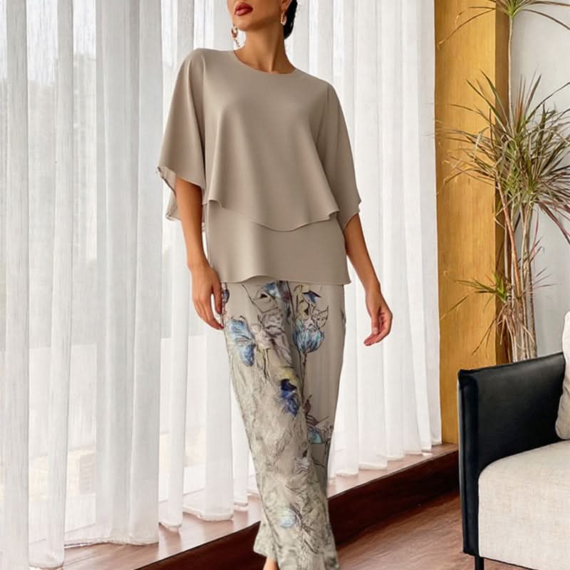 🔥 Ensemble pantalon imprimé et top à col ras du cou