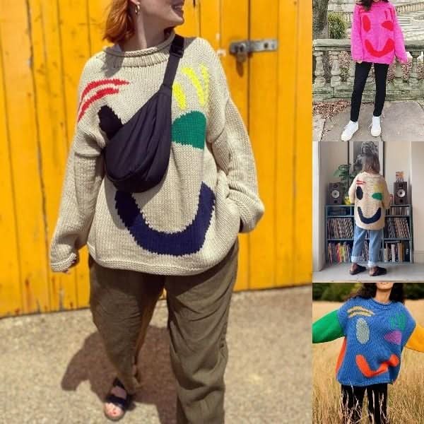 Joyeux dimanche-Pull en Tricot pour Femmes