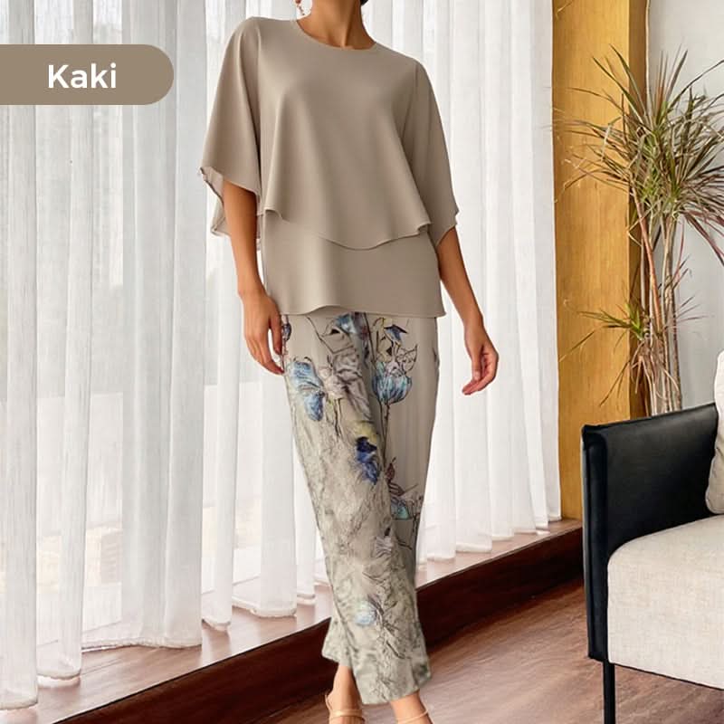 🔥 Ensemble pantalon imprimé et top à col ras du cou