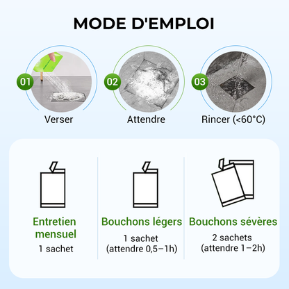 Agent de débouchage de canalisations puissant