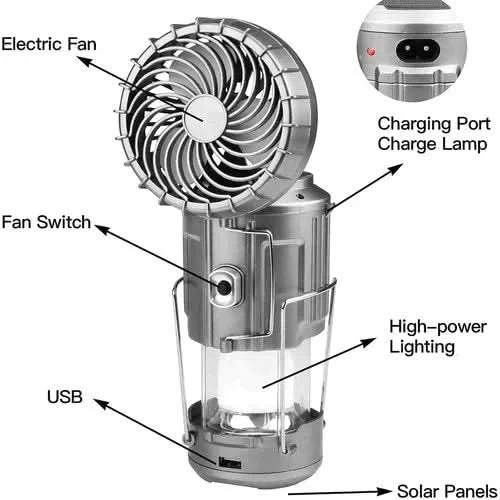 🔥🎁Vente chaude 50% de réduction🎁🔥Lanterne de camping LED portable avec ventilateur