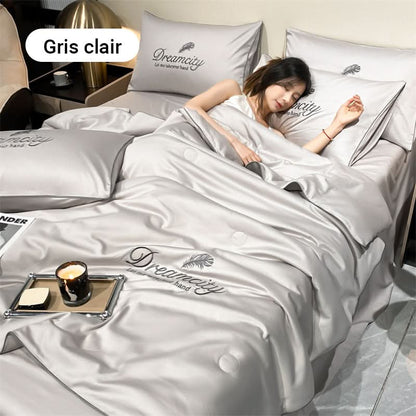 ❄️Parure de lit quatre pièces en velours de haute qualité💕Confortable et rafraîchissant