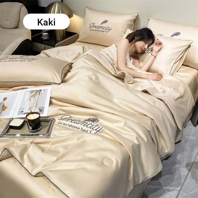 ❄️Parure de lit quatre pièces en velours de haute qualité💕Confortable et rafraîchissant