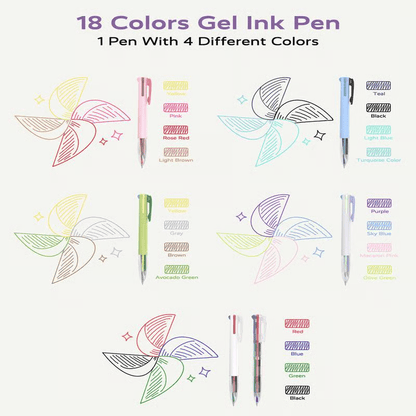 📢✨ Meilleure idée cadeau 50% 🎁-🌈 Stylos d'encre en gel 4 en 1