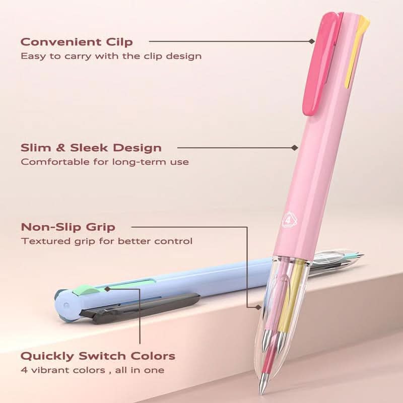 📢✨ Meilleure idée cadeau 50% 🎁-🌈 Stylos d'encre en gel 4 en 1