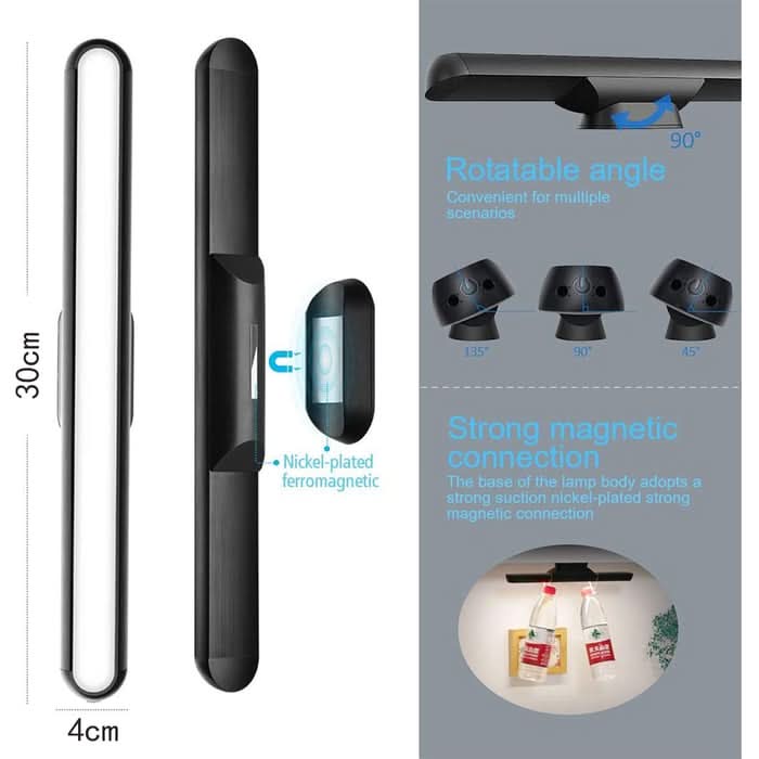 Lampe Tactile Rechargeable Magnétique, Longue Durée De Vie De La Batterie