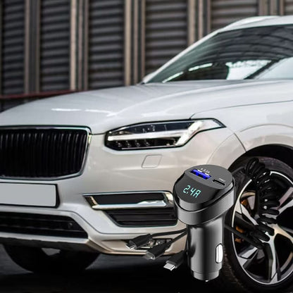Chargeur de Téléphone pour Voiture à Charge Rapide avec Câble de Chargement 3 en 1