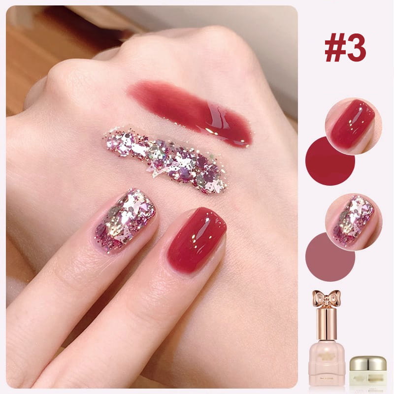 💄💅Ensemble de vernis à ongles bicolores à paillettes tendance💄💅