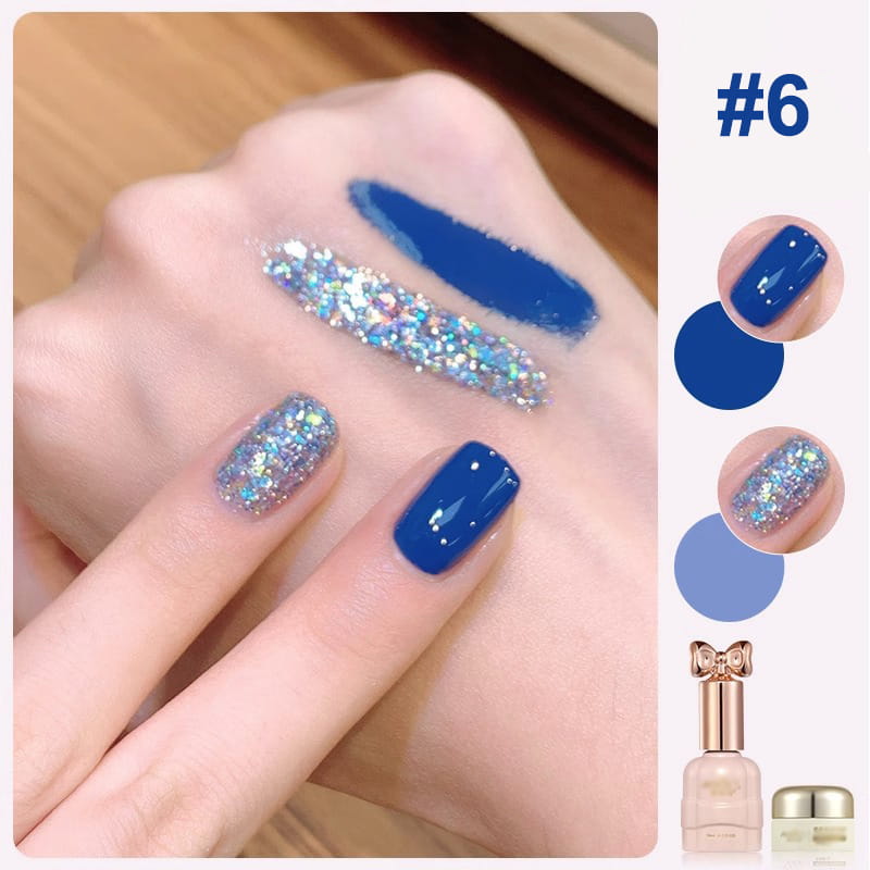 💄💅Ensemble de vernis à ongles bicolores à paillettes tendance💄💅