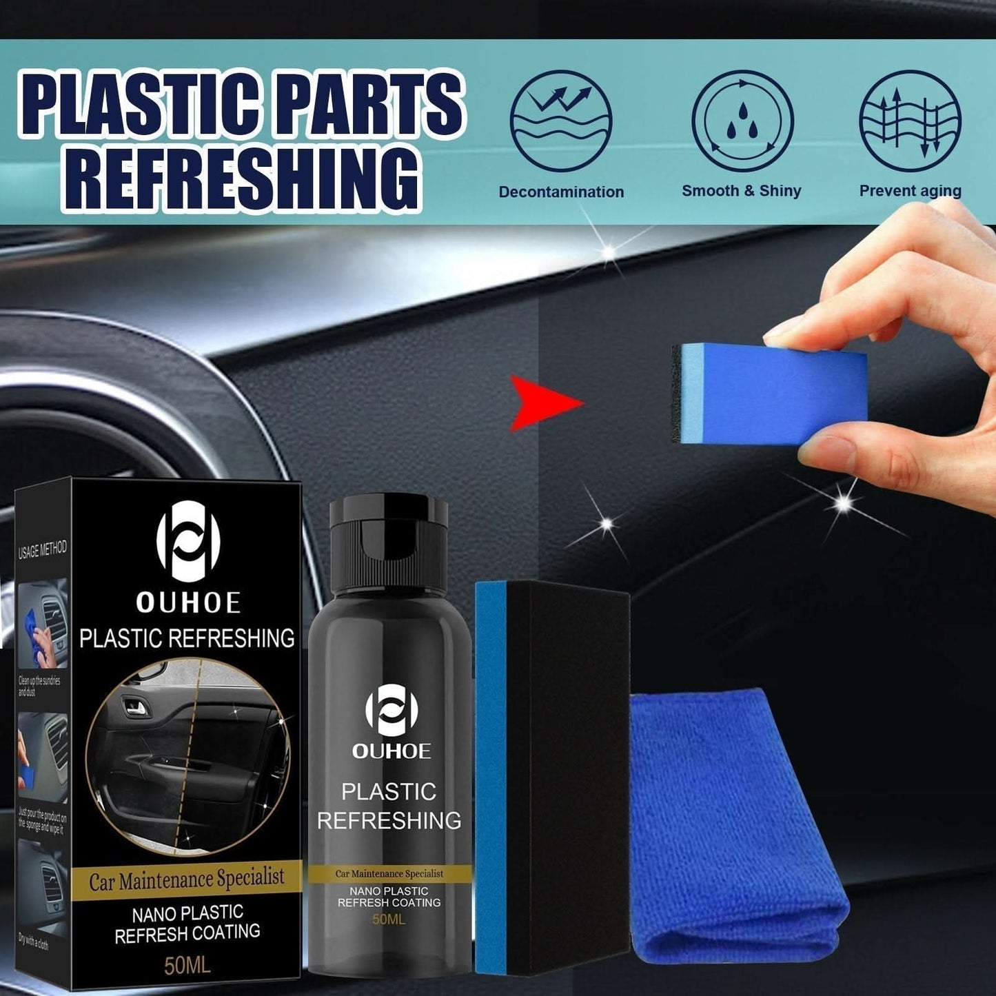 ✨✨Agent de rénovation des pièces en plastique de voiture