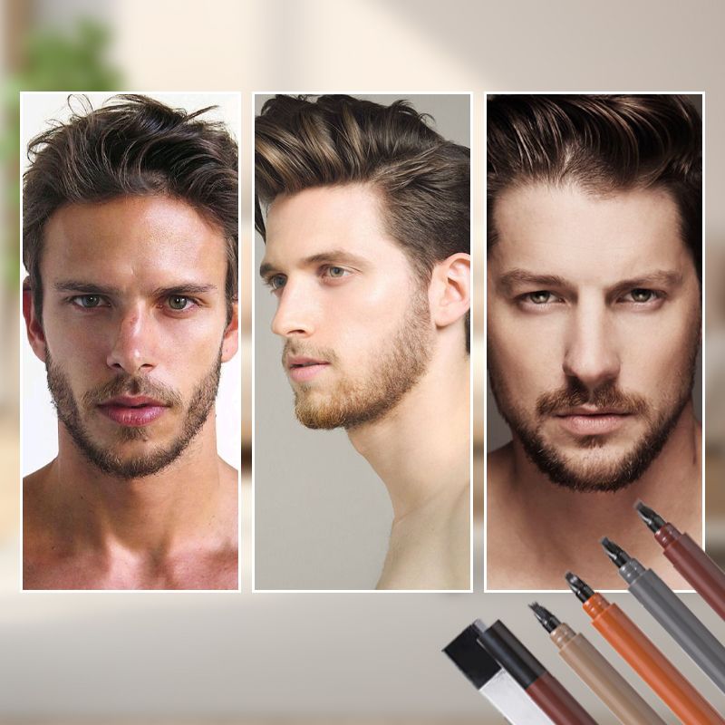 Stylo barbe et sourcils 4 en 1 waterproof - Longue durée et sans bavures
