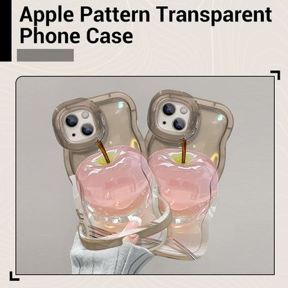 Coque de Téléphone Transparente avec Motif Pomme pour iPhone 🍏📱 - Protection Élégante et Fun!