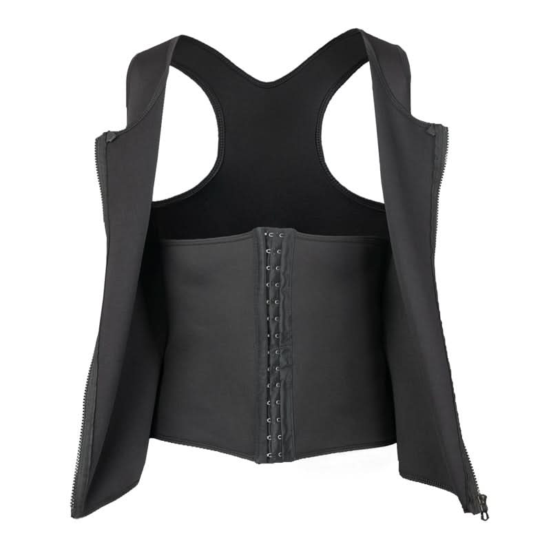 Gilet d'entraînement avec effet ventre plat et fermeture éclair pour homme