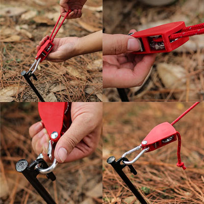 🔥55% DE RÉDUCTION🪢Tente fixe réglable portable - Corde de camping à poulie à dégagement rapide haute résistance🌳 (4 pièces/ensemble)