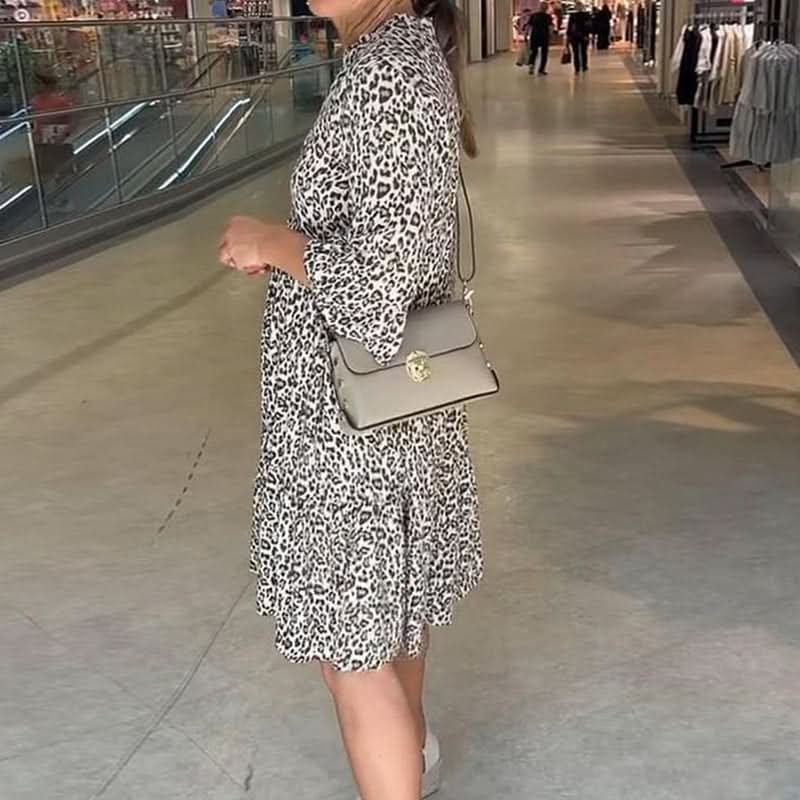🌸Vente chaude d'été -49 %🌸Robe ample à col en V et imprimé léopard tendance pour femme