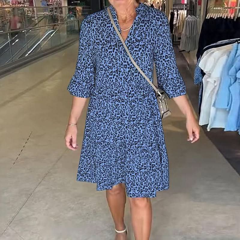 🌸Vente chaude d'été -49 %🌸Robe ample à col en V et imprimé léopard tendance pour femme