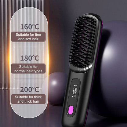 ✨50% de réduction🌸Peigne chauffant sans fil en céramique à lisser les cheveux