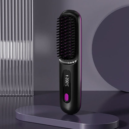✨50% de réduction🌸Peigne chauffant sans fil en céramique à lisser les cheveux