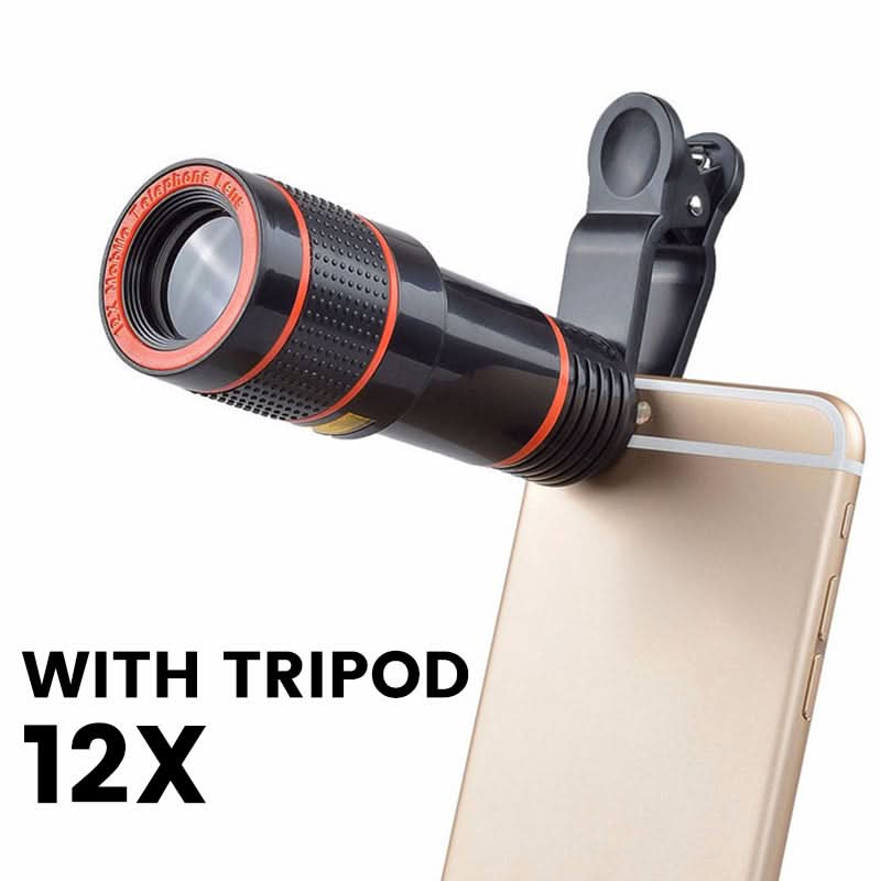 Téléobjectif 12/8X pour téléphone avec trépied