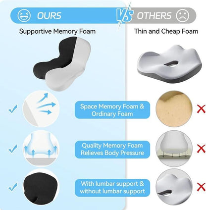 Coussin de siège en mousse à mémoire de forme antidérapant