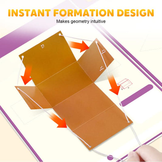 Livre éducatif pour apprendre la géométrie en 3D avec ficelle à tirer