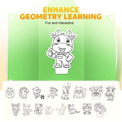 Livre éducatif pour apprendre la géométrie en 3D avec ficelle à tirer