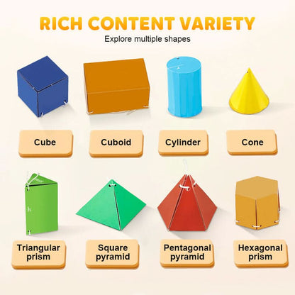 Livre éducatif pour apprendre la géométrie en 3D avec ficelle à tirer