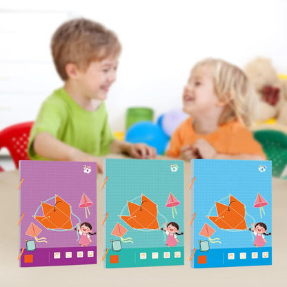 Livre éducatif pour apprendre la géométrie en 3D avec ficelle à tirer