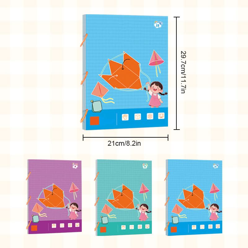 Livre éducatif pour apprendre la géométrie en 3D avec ficelle à tirer