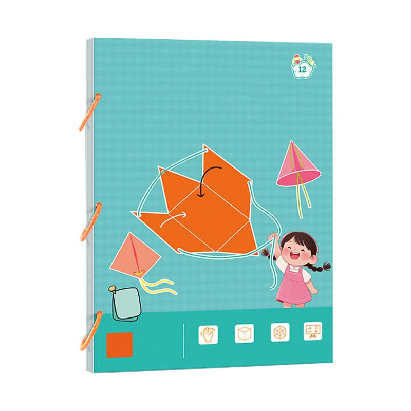 Livre éducatif pour apprendre la géométrie en 3D avec ficelle à tirer