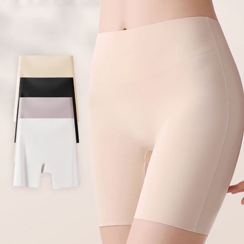 Sous-vêtements féminins taille haute en soie glacée avec contrôle de l'abdomen Hip-lifting