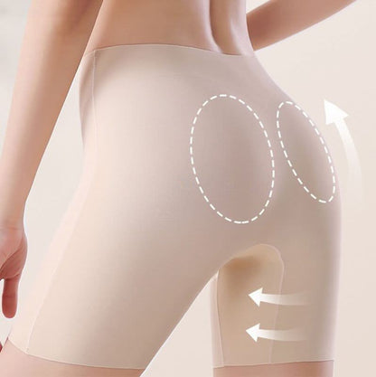 Sous-vêtements féminins taille haute en soie glacée avec contrôle de l'abdomen Hip-lifting