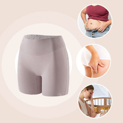 Sous-vêtements féminins taille haute en soie glacée avec contrôle de l'abdomen Hip-lifting
