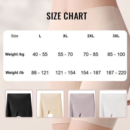 Sous-vêtements féminins taille haute en soie glacée avec contrôle de l'abdomen Hip-lifting